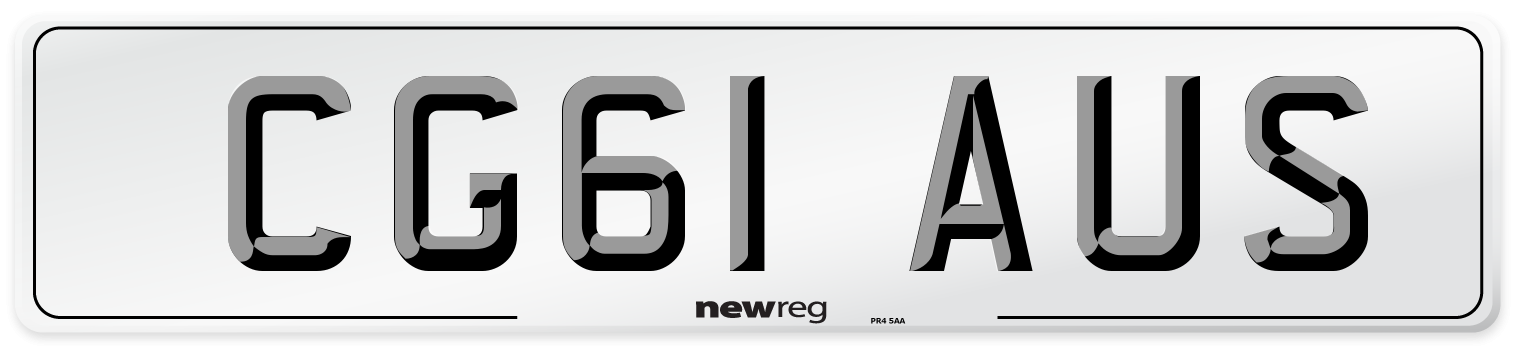 CG61 AUS Number Plate from New Reg